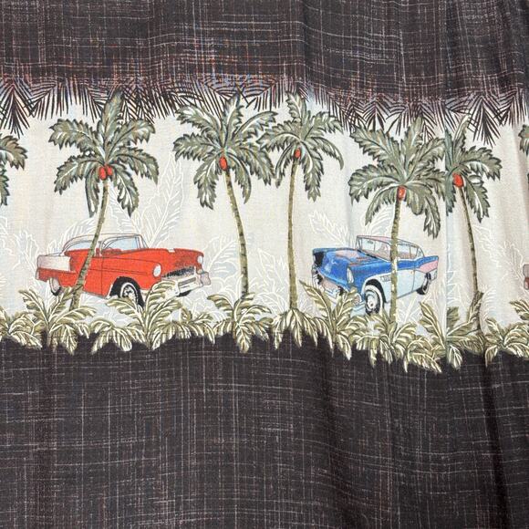 Batik Bay Hawaiian Shirt XXL Tropical Palm 50s 57 Chevy Retro Car Collector - Picture 3 of 8